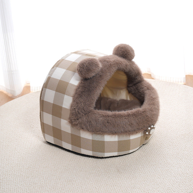 Universal Semi-closed Cat Nest For All Four Seasons, Internet Celebrity Cat Nest Thick Kennel, Warm Winter Pet Nest