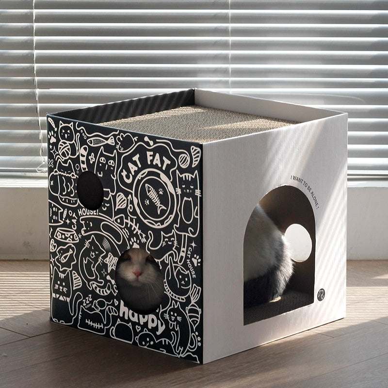 Simple Vertical Cat Villa Double-layer Corrugated Paper