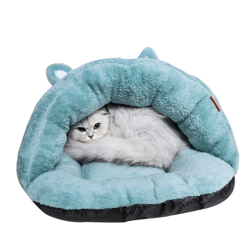 Pet Dog Cat Cave Bed Basket House Kitten Soft Cozy Indoor Cushion Kennel Warm Nest