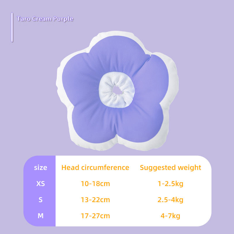 Cat Flower Cotton Neck Pet Collar Adjustable Anti-Bite Surgery Cute Solar Flower Neck Cone Beauty Head Cover