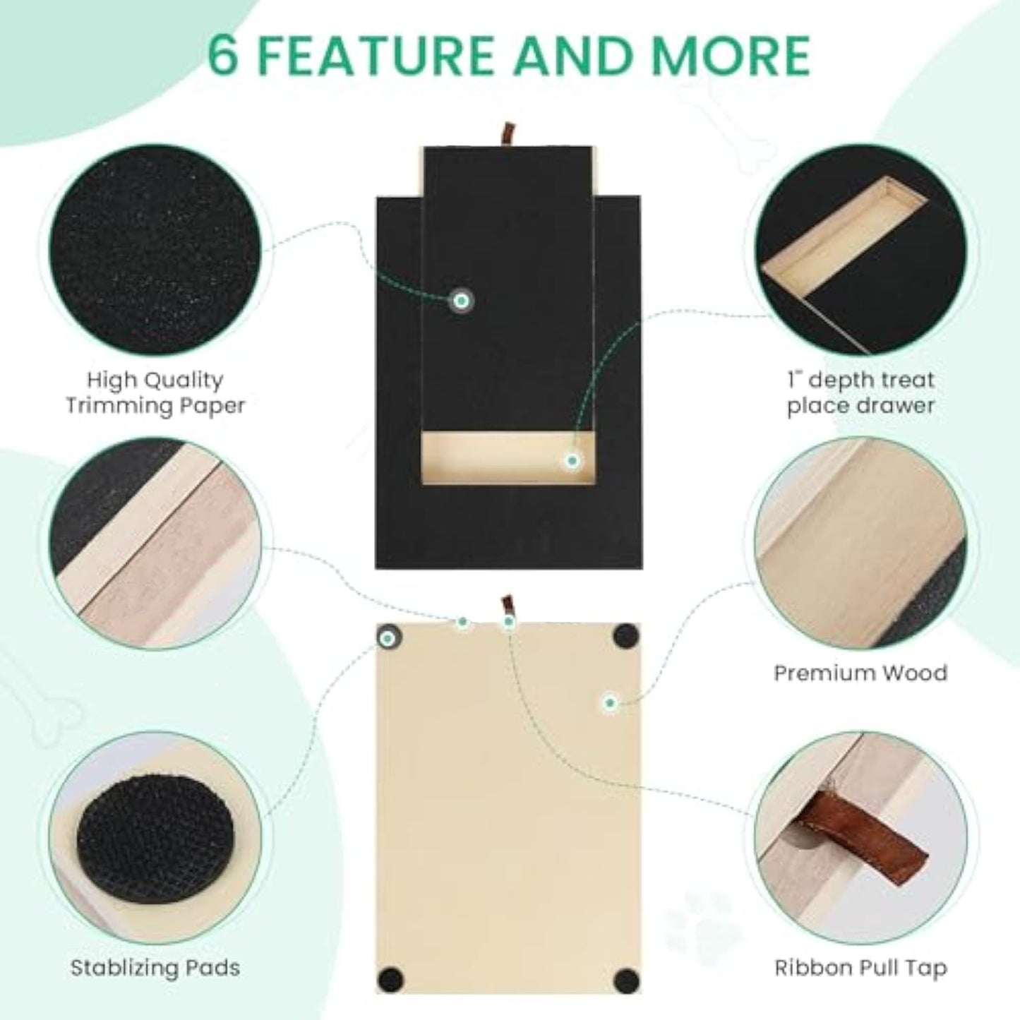 Dog Nail Scratch Board, Dog File Board Dog Nail Grinder Board Scratch Pad For Nails With Treat Box Pets Nails Trimming For All Dog Sizes
