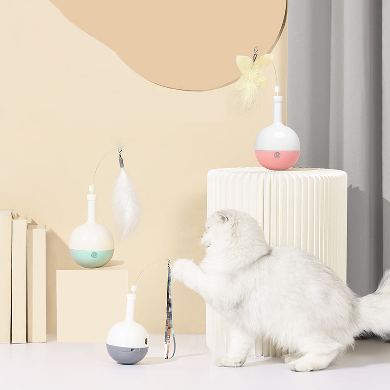 Cat Toys For Indoor Cats Ultra Quiet Interactive Cat Toy Random Moving Auto Matic Cat Feather Toy For Bored Cats Auto Timer Off Rechargeable Smart Cat Toys
