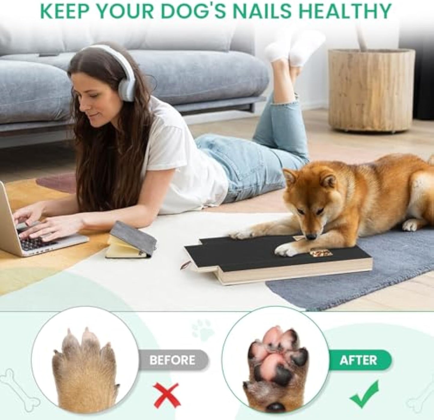 Dog Nail Scratch Board, Dog File Board Dog Nail Grinder Board Scratch Pad For Nails With Treat Box Pets Nails Trimming For All Dog Sizes