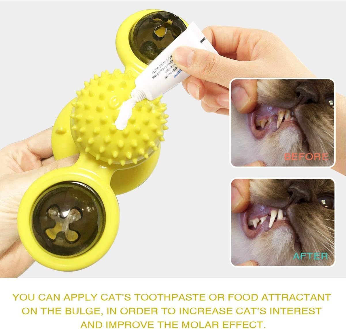 Animal Doll Stuffed Cat Pet Catnip Grass Toy Interactive Windmill Cat Toys With Catnip Cat Toys For Indoor Cats Funny Kitten Toys With LED Light Ball Suction Cup Cat Nip Toy For Cat Chew Exerc
