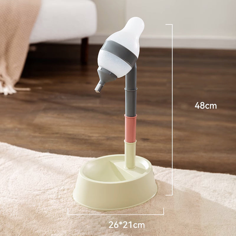 Pet Standing Water Dispenser Cat Dog Standing Bowl With Detachable Pole Automatically Feeding Water Height Adjustable