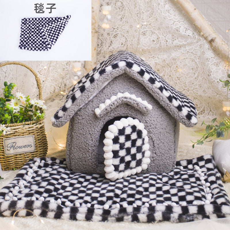 Kennel Winter Warm Small Dog Teddy Four Seasons Universal Removable And Washable Cat Nest Bed Pet Supplies