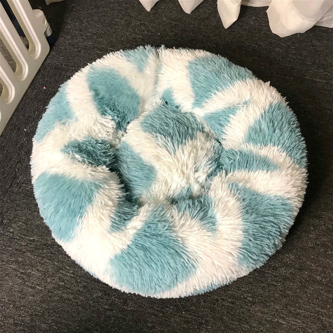 Dog Cat Plush Round Nest Pet Winter Mat Pet Product Accessories Bed Multicolor Multi Size Cat Litter Dog Litter