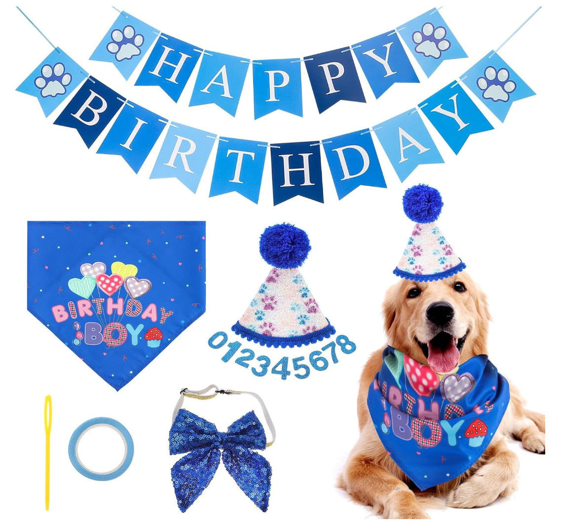 Dog Birthday Party Supplies Boy Girl Dog Birthday Hat With Numbers Dog Puppy Birthday Bandana Hat Bow Puppy Birthday Hat