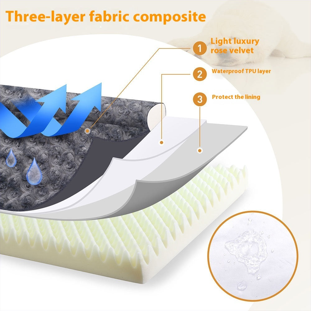 Removable And Washable U-shaped Pet Sofa Embossed Velvet Kennel Sponge