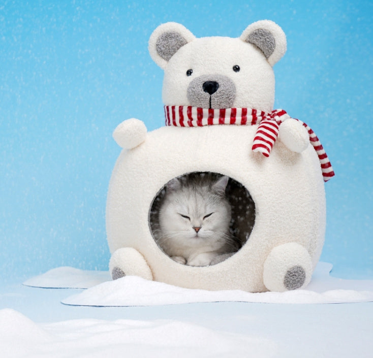 Closed Winter Warm Four Seasons Universal Internet Celebrity Snow Bear Cat Nest Pet Supplies