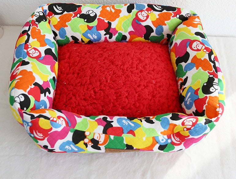Small Square Nest Teddy Bichon Pet Kennel Dog Mat Four Seasons Universal Warm Nest