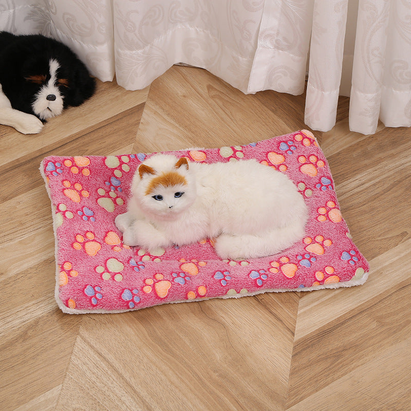 Pet Mat Warm Blanket Cartoon Double-sided Kennel