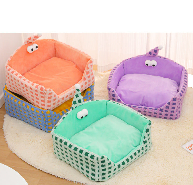 Sleeping Nest For Pets Triangular Hat Sponge Can Be Disassembled And Washed Warm For Cats Thick Kennel Autumn And Winter