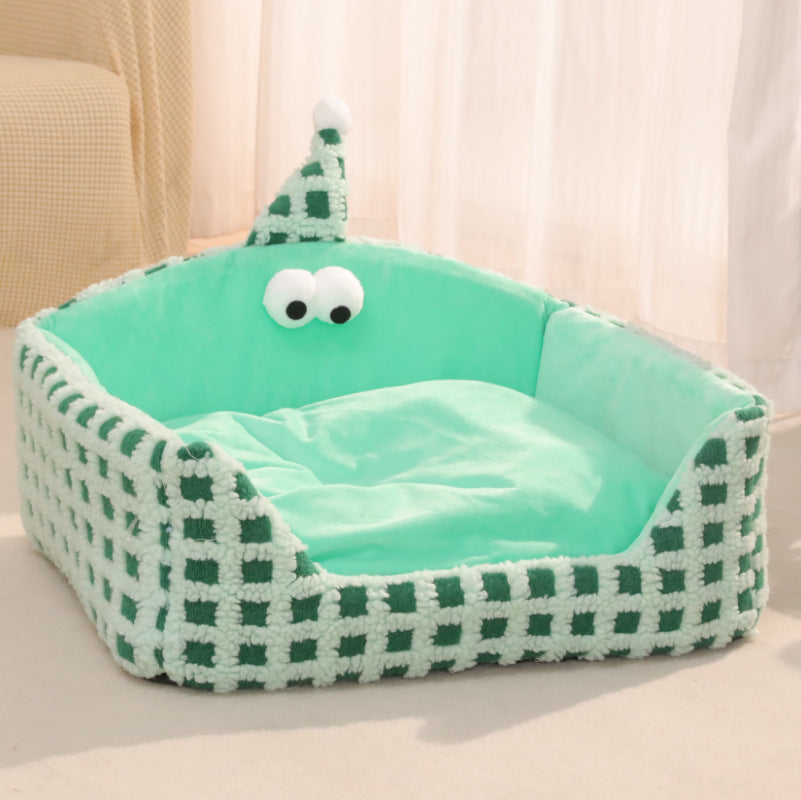 Sleeping Nest For Pets Triangular Hat Sponge Can Be Disassembled And Washed Warm For Cats Thick Kennel Autumn And Winter