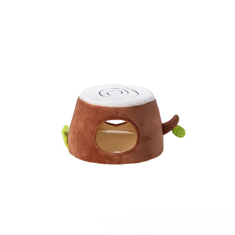 Four Season Universal Relief Pet Cat Nest, Transformable And Dual-use Double-layer Tree Stump Cat Nest Door And Double