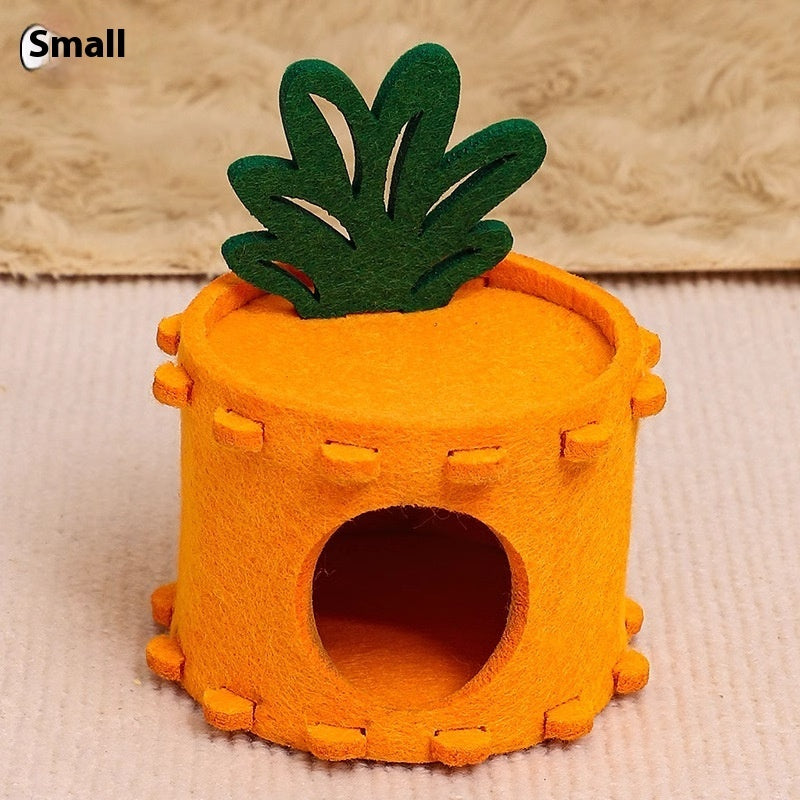 Hamster Nest Felt Cottage Totoro Guinea Pig Hedgehog Pygmy Rabbit Pet Cartoon Toy Tunnel Shelter