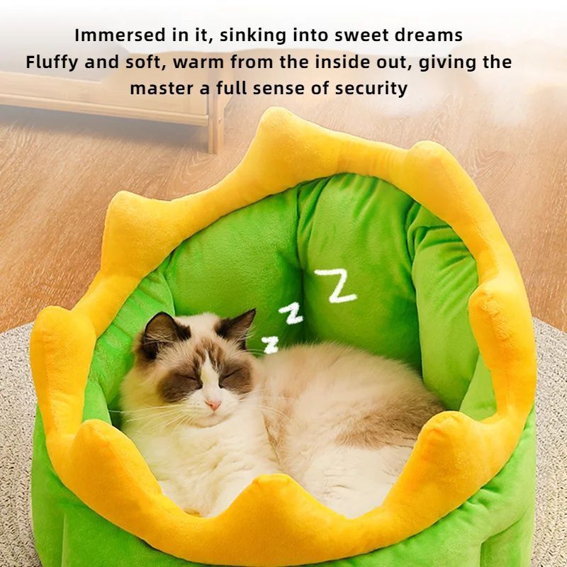 New Dinosaur Cat Soft Comfortable Winter Warmth Large, Medium And Small Dog Teddy Gold Haired Pet Products Nest Bed House