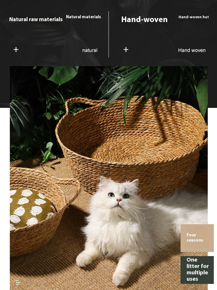 Straw Cat Nest Summer Cool Mat