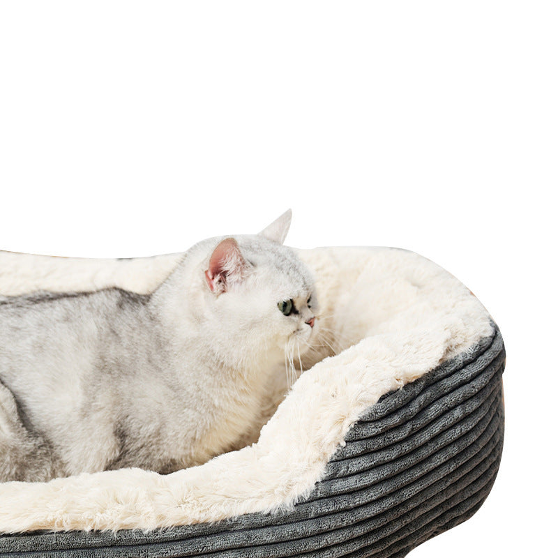 Oval Kennel Warm Winter Plush Universal Mat For Cats And Dogs Pet Supplies Special For Sleeping Warm In Winter