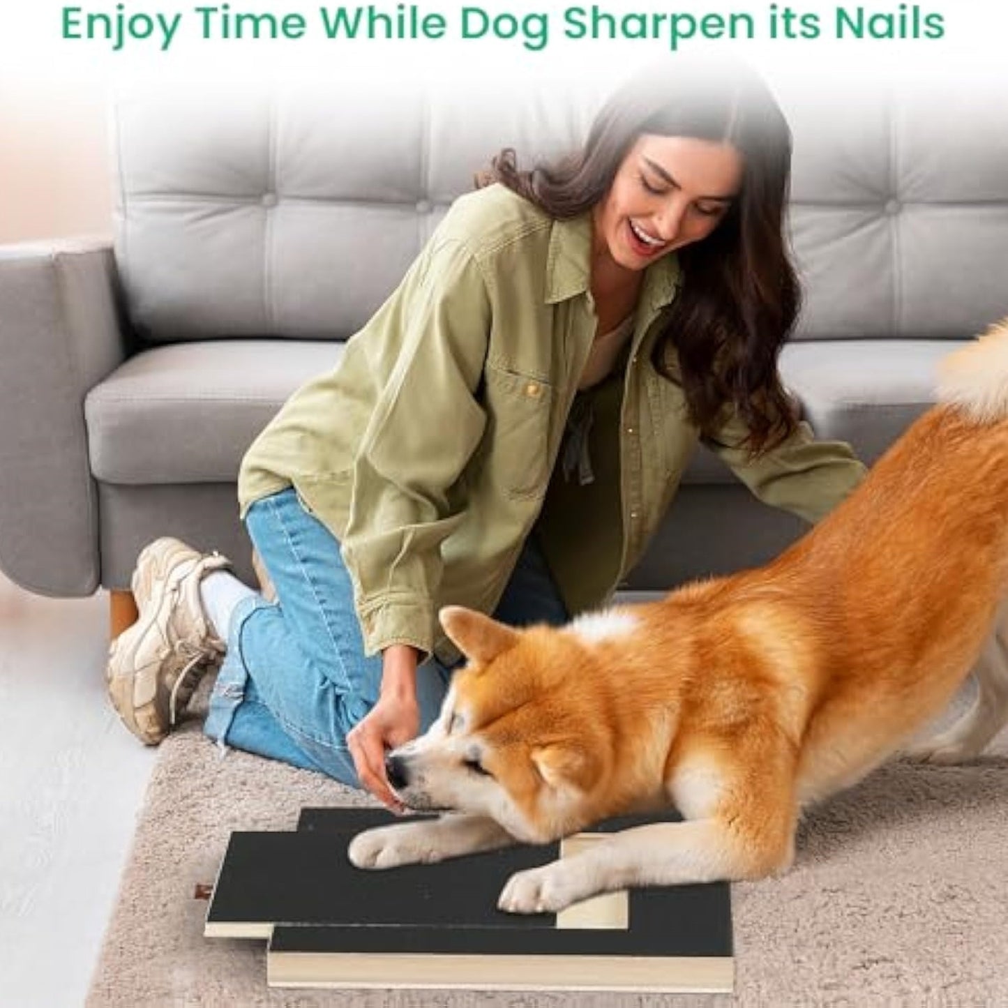 Dog Nail Scratch Board, Dog File Board Dog Nail Grinder Board Scratch Pad For Nails With Treat Box Pets Nails Trimming For All Dog Sizes