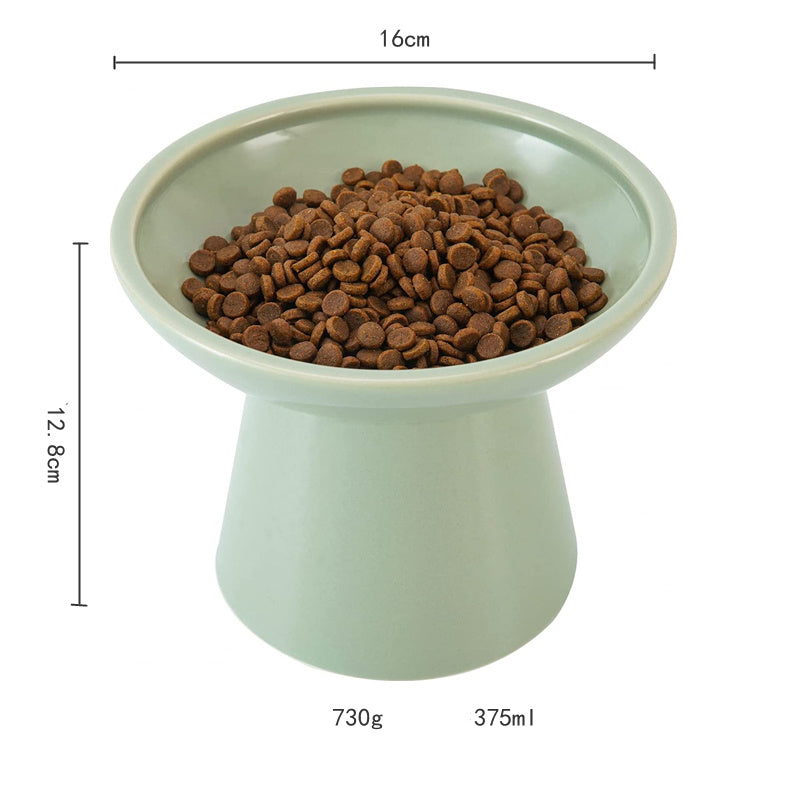 Extra Wide Elevated Cat Food Bowl Ceramic Cat Bowls For Food And Water Wide Shallow Cat Food Dish Whisker Fatigue Lead Cadmium Free Great Height For Cat