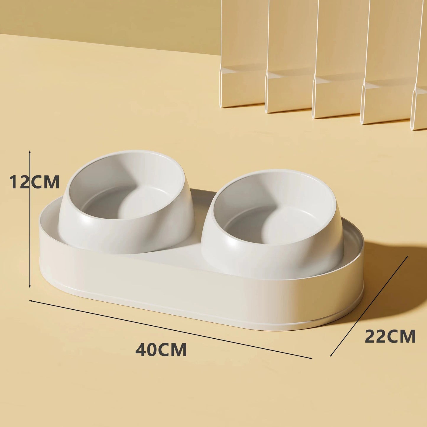 Pet Double Bowl Tilt Protect Neck Cat Bowl Non-slip Dog Food Dish Elevated Cat Dog Food Water Feeder Not Black Chin Pet Supplies