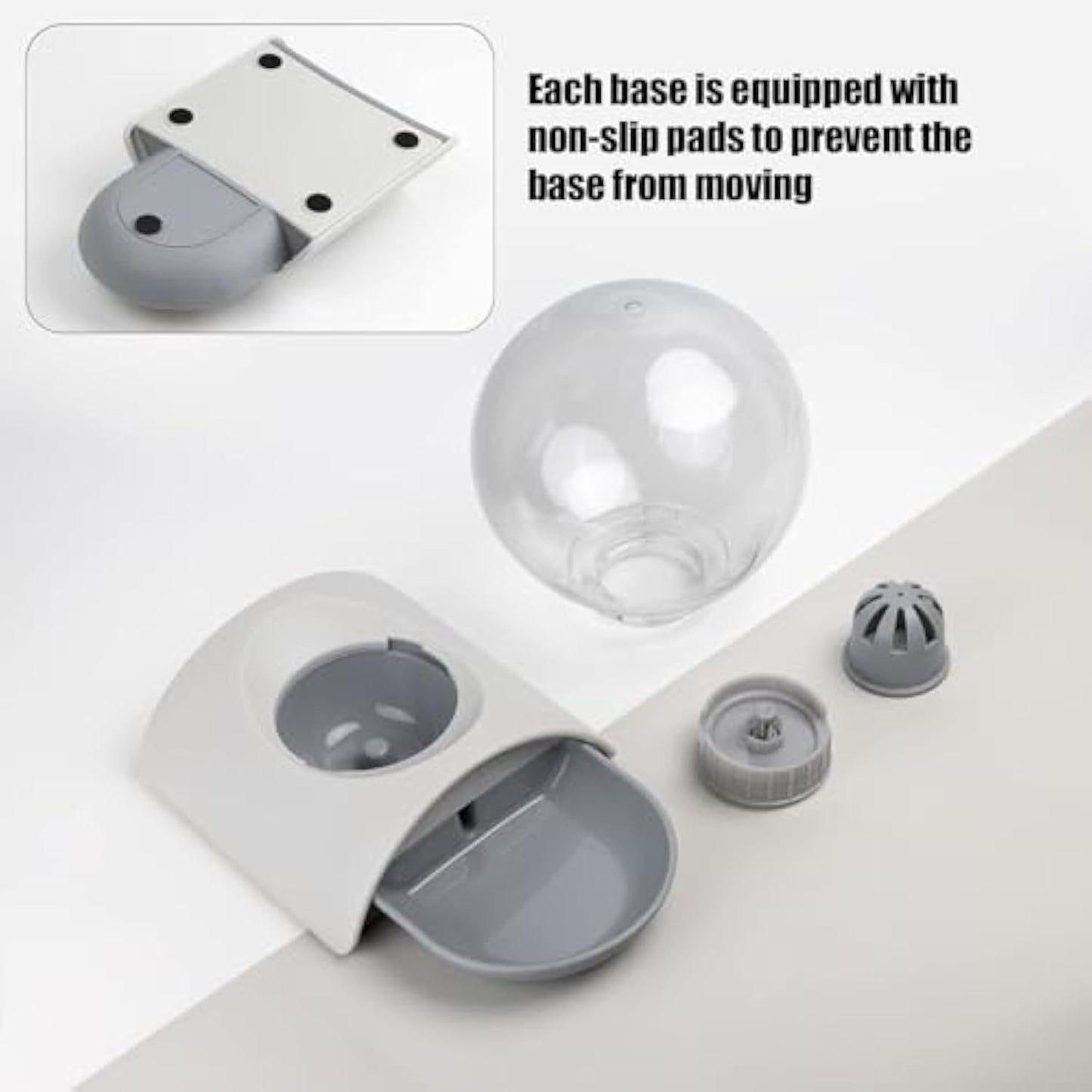 Pet Water Dispenser 2.8L Automatic Gravity Cat Water Dispenser For Cats Dogs & Rabbit Detachable Cat Dog Water Dish Feeder With Spherical Waterer Bubble