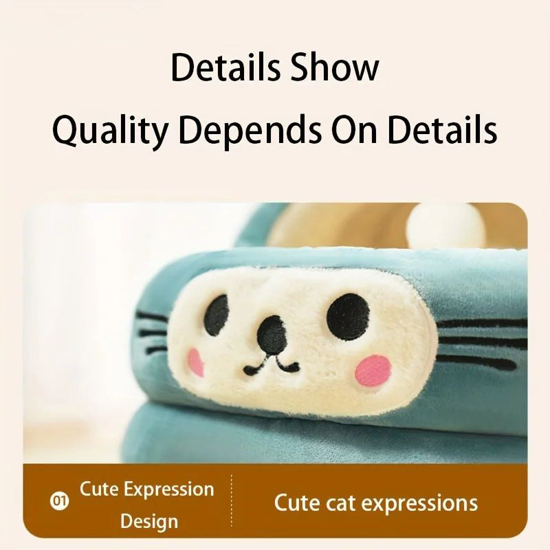 Cat Bed Semi-Enclosed Thickened Cat Ear Pet Nest Warm Pet Supplies For Autumn And Winter Universal Nest For All Seasons