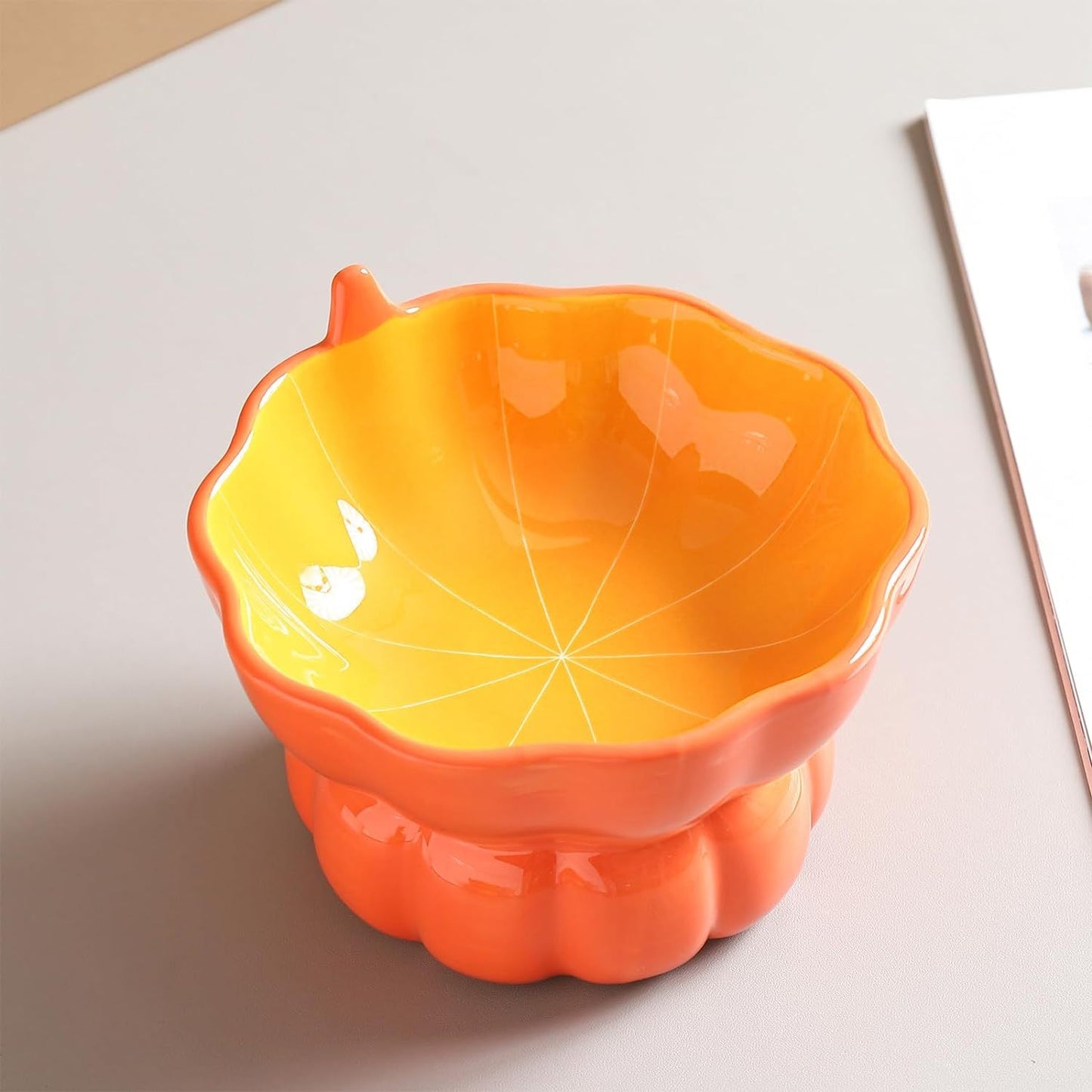 Ceramic Raised Cat Food Bowl - Pink Elevated Dish For Indoor Cats With Anti-Vomiting And Spinal Protection