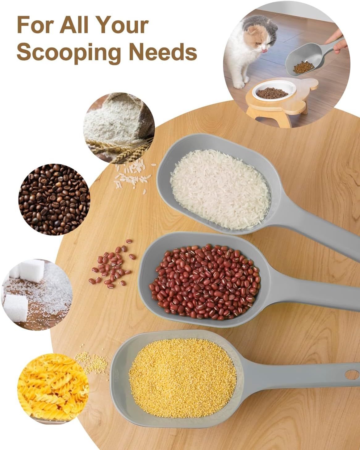 Pet Food Scoop 1 Cup Capacity Lines For 1 2 Cup And 1 Cup Plastic Pet Food Scoop For Dog Puppy And Cat