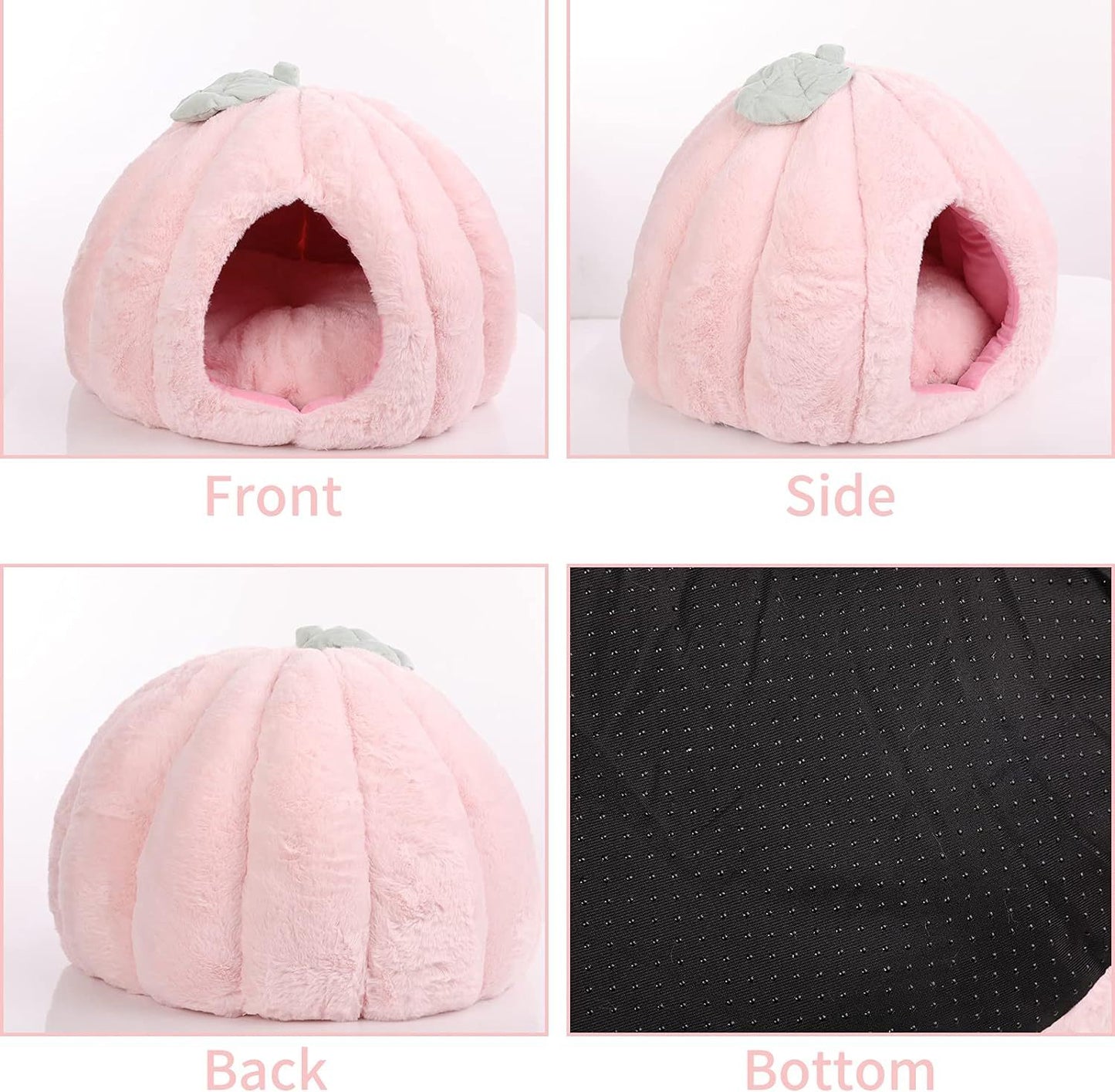 Pink Cat Houses - Soft Bed Tent Cave For Indoor Cats With Removable Cushion Pad