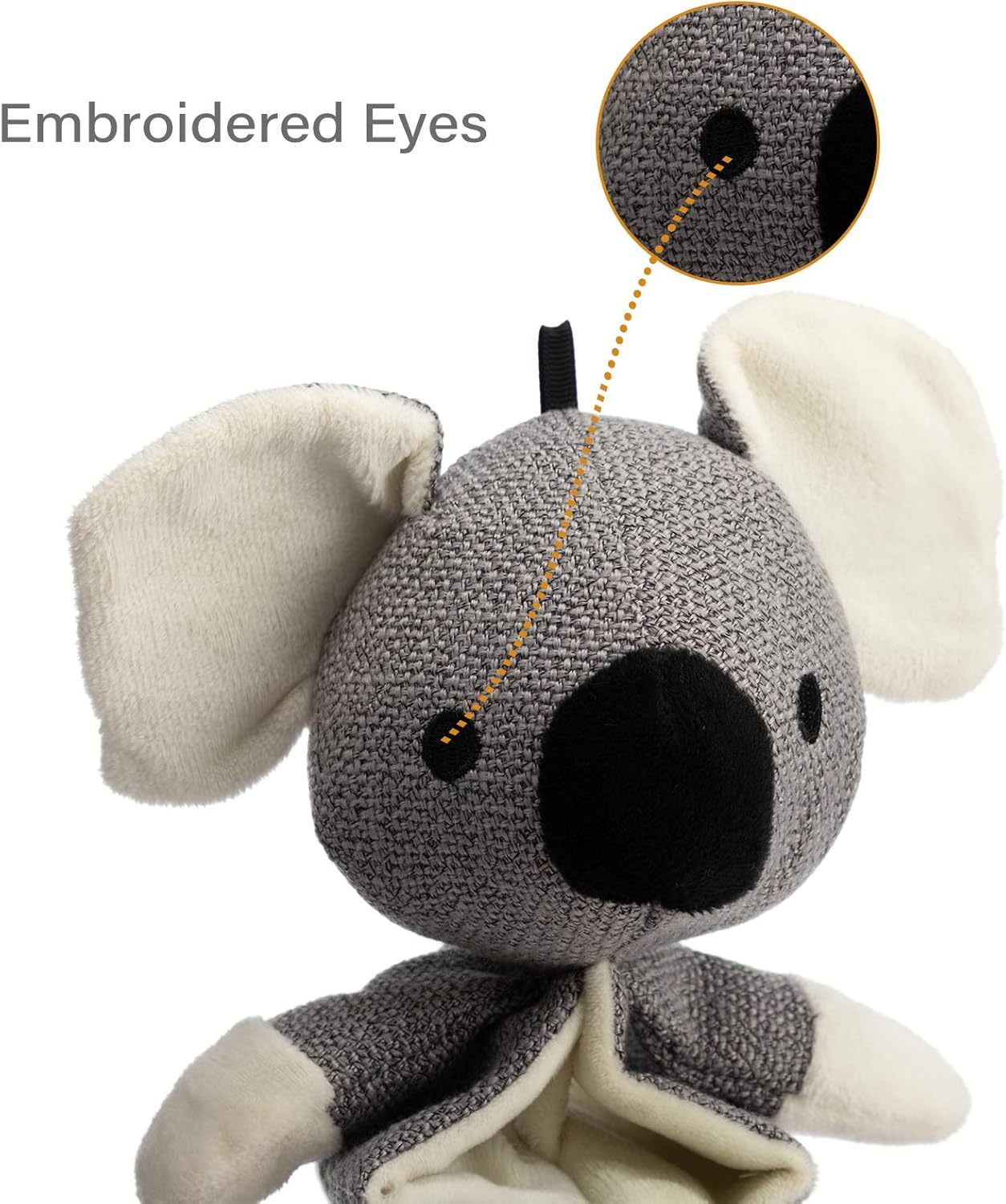Hollypet Dog Toys Squeaky Toy Partial Stuffed Animal With Crinkle Paper Relieve Boredom For Small Medium And Large Dogs Gray Koala