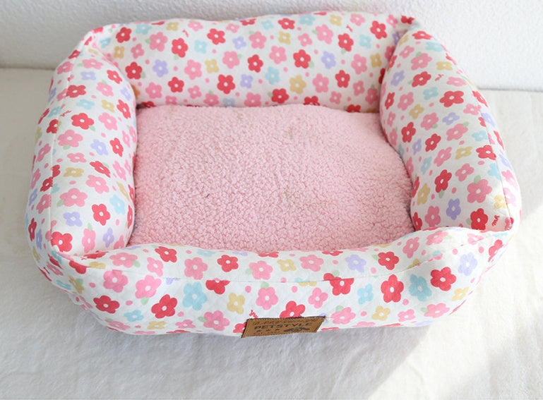 Small Square Nest Teddy Bichon Pet Kennel Dog Mat Four Seasons Universal Warm Nest