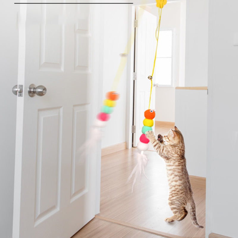 Cat Toys For Indoor Cats Interactive Cat Toys For Indoor Cats 200cm Hanging Cat Toy Self-Excited Retractable Nylon Stress Relief Cat Catnip Swing