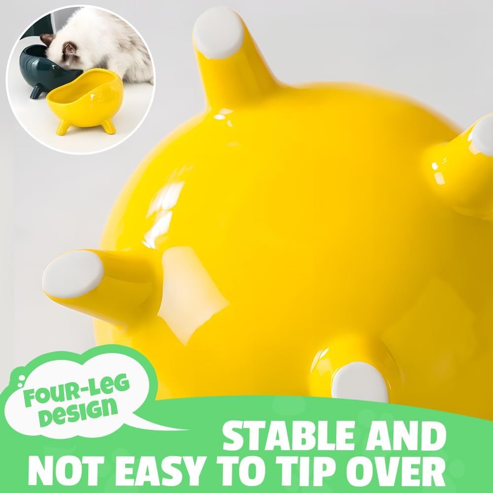 Cat Food Bowl For Cats And Small Dog Four-Legs Ceramic Cat Food And Water Bowls For Indoor Cute Cat Stability Food Dish
