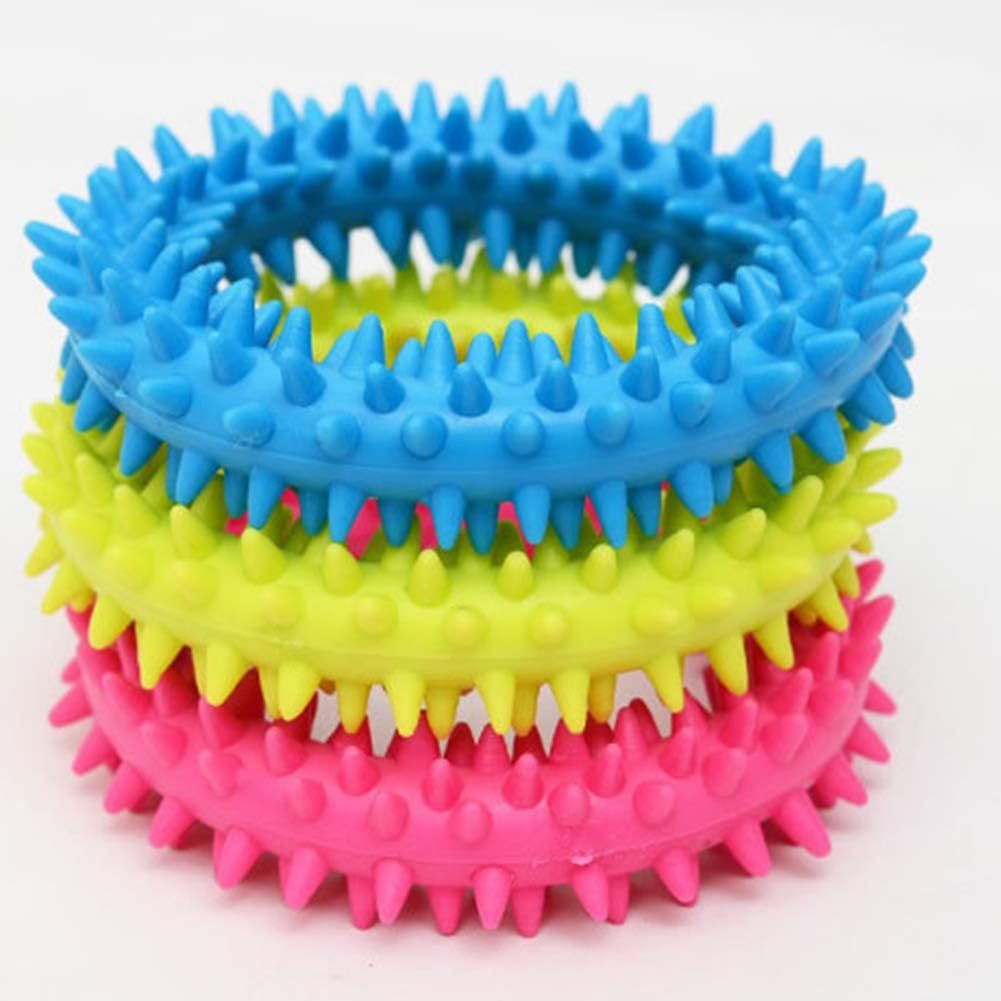 Dog Chew Toy TPR Spiky Circle Ring Dog Bite-Training Chew Molar Toy Cleaning Tooth Pet Supply
