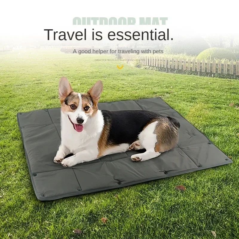 Portable Dog Travel Bed, 3-in-1 Pet Carrier, Mat And Cushion, Collapsible Water And Dirt Resistant Kennel