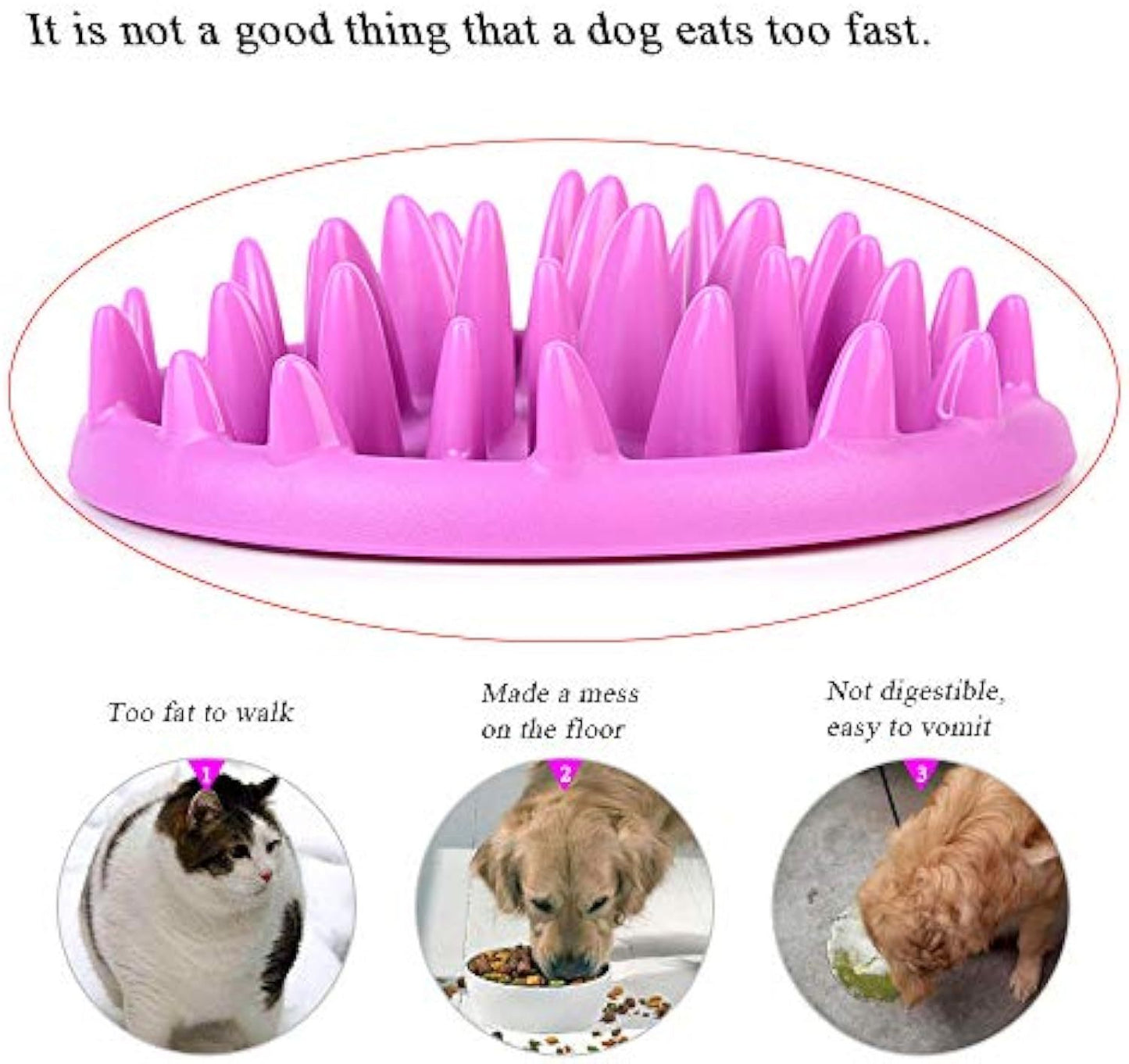 Cat Slow Feeder Bowl Non-Slip Cat Feeding Bowl Anti-Choking Dog Food Bowl Jungle Puzzle Cat Catch Interactive Feeder Suitable For Dog