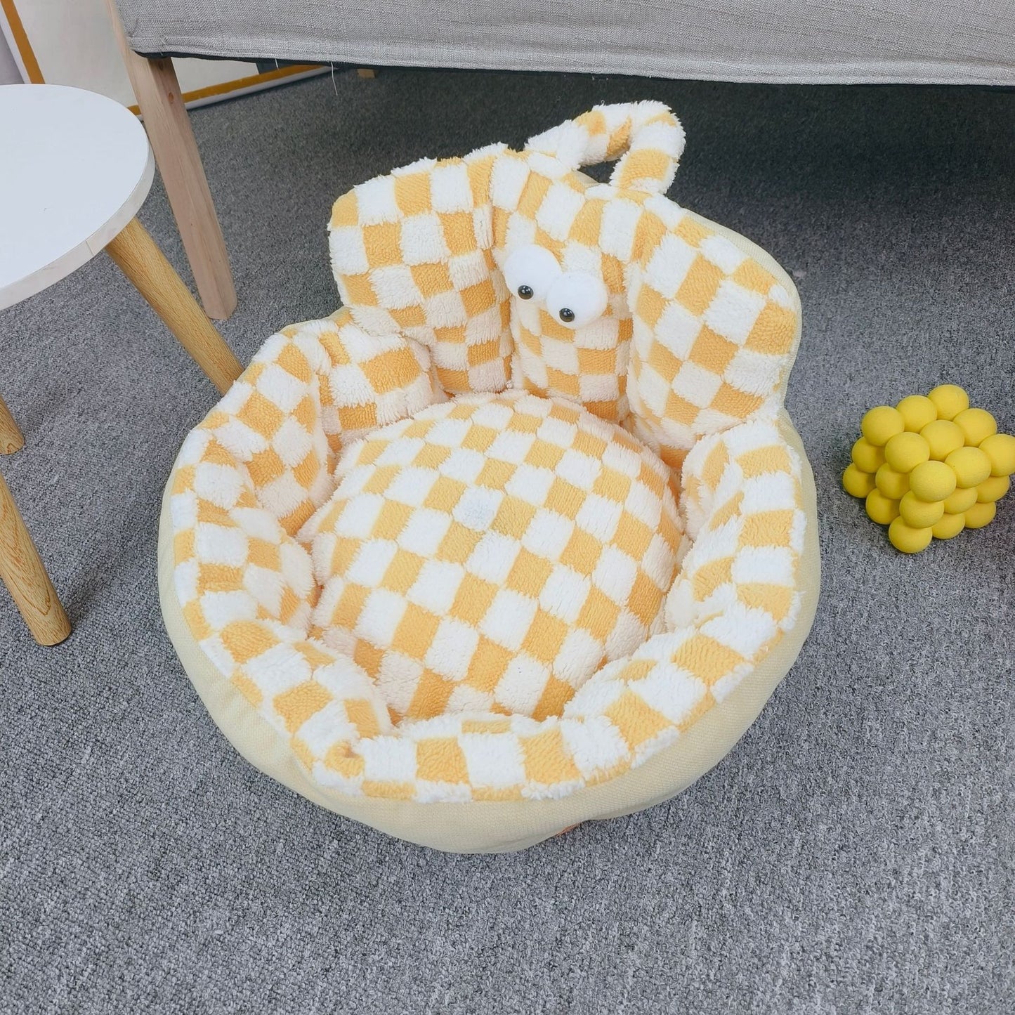 Big Eye Chessboard Sofa Round Dogs And Cats Bed Pet Bed Four Seasons Universal