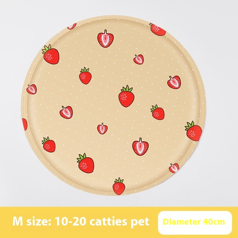 Pet Ice Pad Round Cartoon Cat Dog Gel