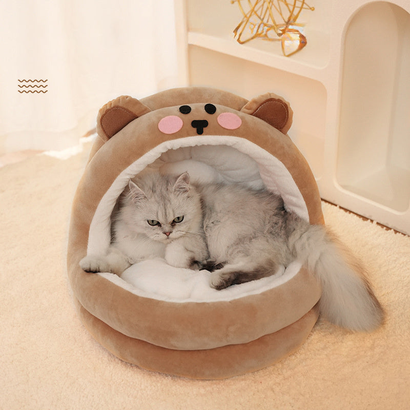 Pet Cat Bed Warm Pet Basket Cozy Kitten Lounger Cushion Kennel Kitten Bed House Sleeping Bag For Small Medium Dog Cat Supplies