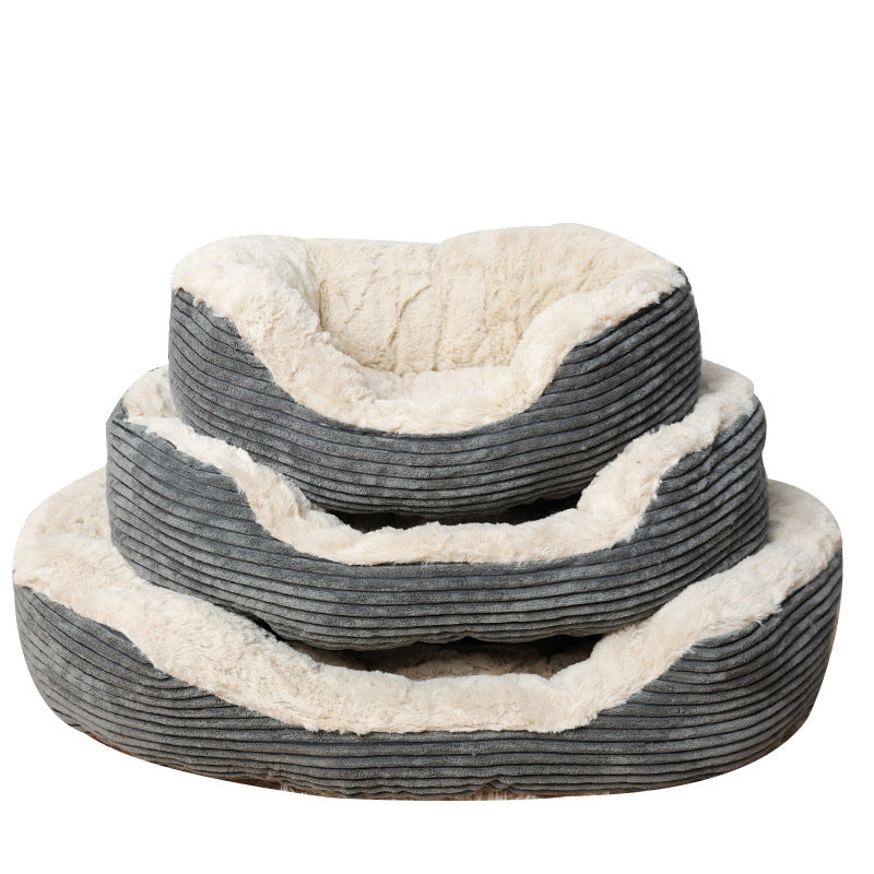 Oval Kennel Warm Winter Plush Universal Mat For Cats And Dogs Pet Supplies Special For Sleeping Warm In Winter