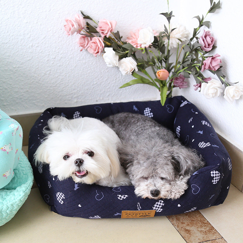 Small Square Nest Teddy Bichon Pet Kennel Dog Mat Four Seasons Universal Warm Nest
