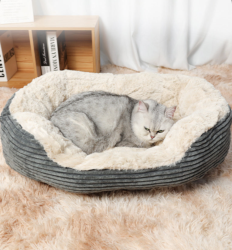 Oval Kennel Warm Winter Plush Universal Mat For Cats And Dogs Pet Supplies Special For Sleeping Warm In Winter