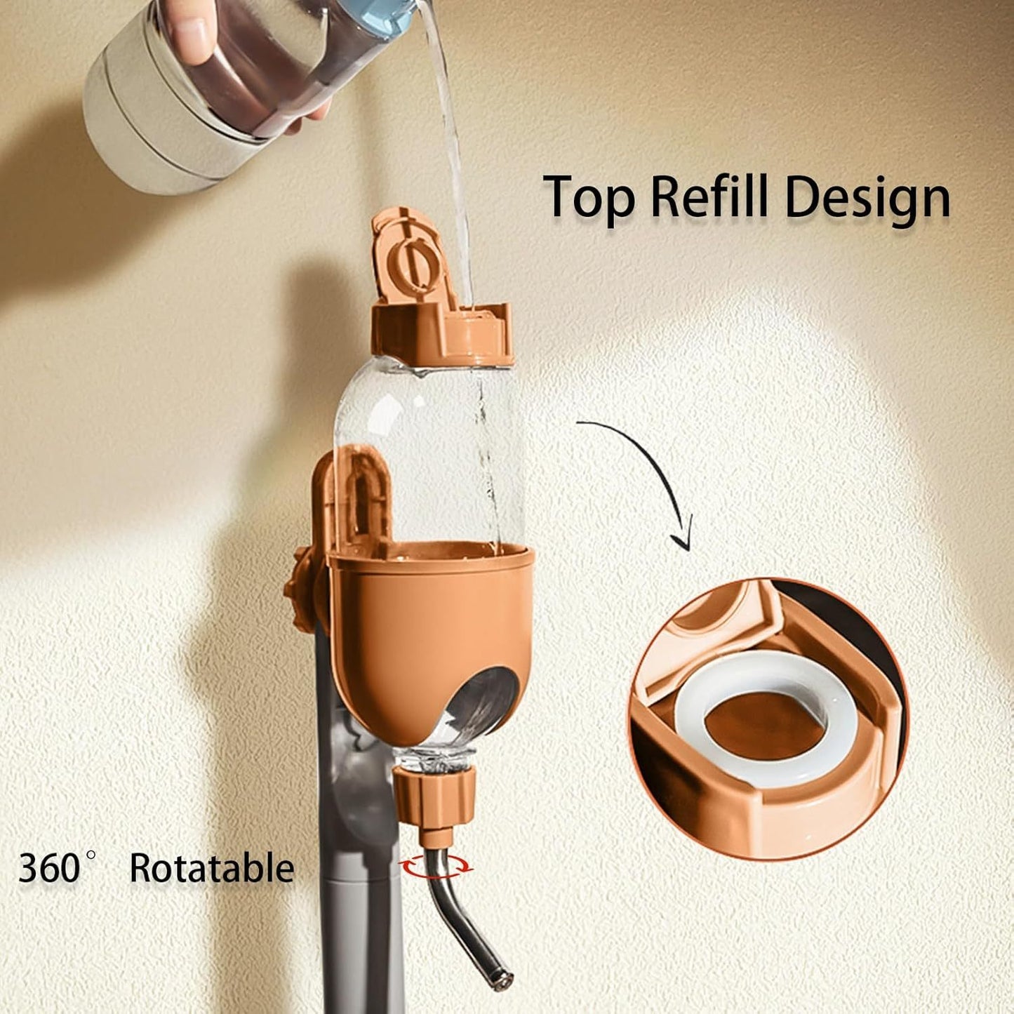 Pet Water Bottle For Cage Crate Water Dispenser For Small Animal Rabbit Guinea Pig Chinchilla Ferret Squirrel Hedgehog