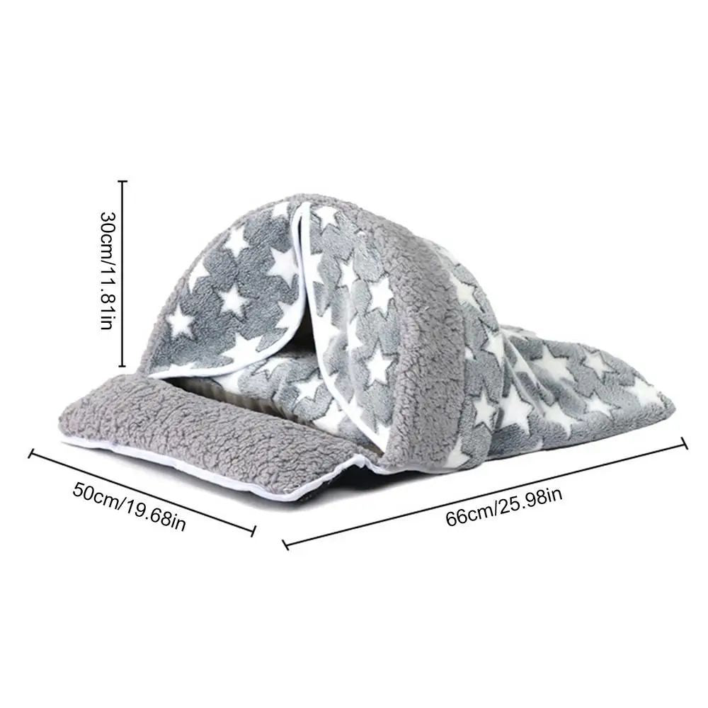 Cat Winter Sleeping Bag Cozy Arch-Shaped Burrowing Cat Bed Snuggle Sack Washable Cat Tent Covered Cat Bed Enclosed For