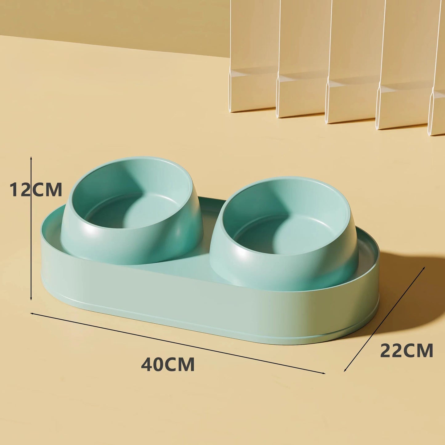 Pet Double Bowl Tilt Protect Neck Cat Bowl Non-slip Dog Food Dish Elevated Cat Dog Food Water Feeder Not Black Chin Pet Supplies
