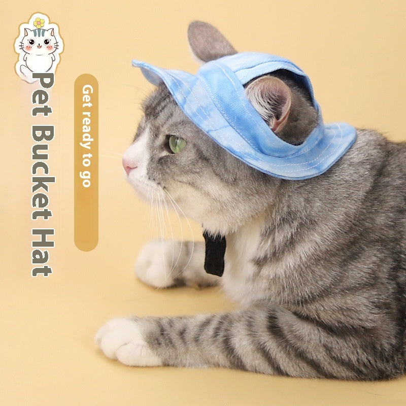 Cat Hat Summer Sun-shade Fisherman Hat Adjustable Ear Leakage