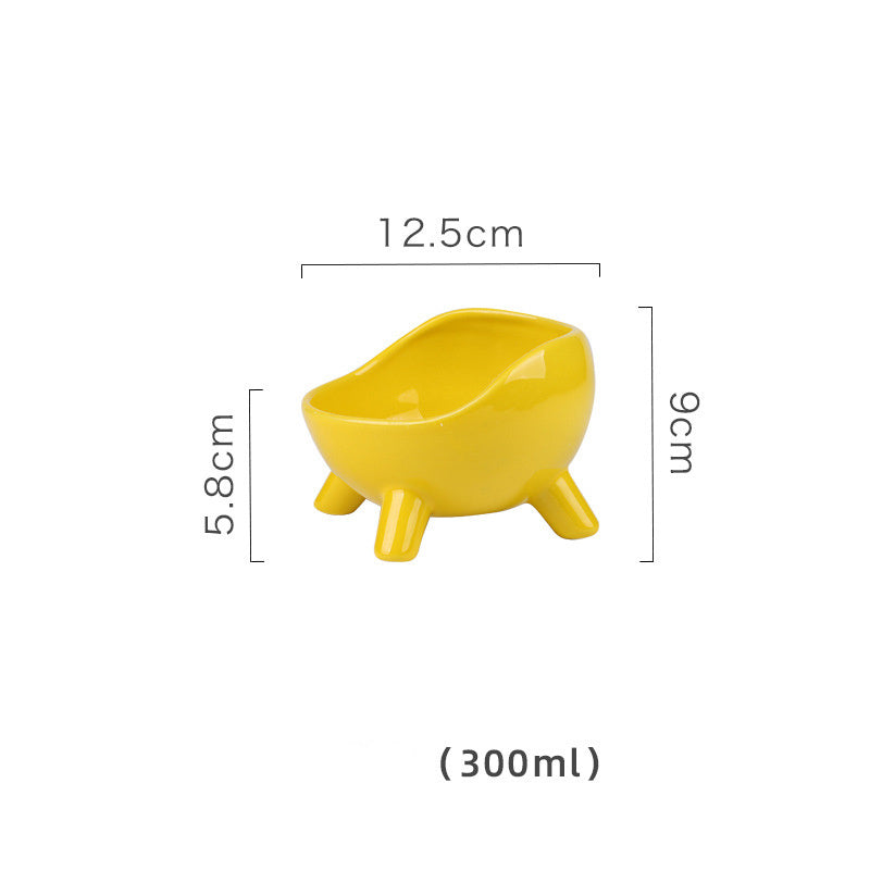 Cat Food Bowl For Cats And Small Dog Four-Legs Ceramic Cat Food And Water Bowls For Indoor Cute Cat Stability Food Dish