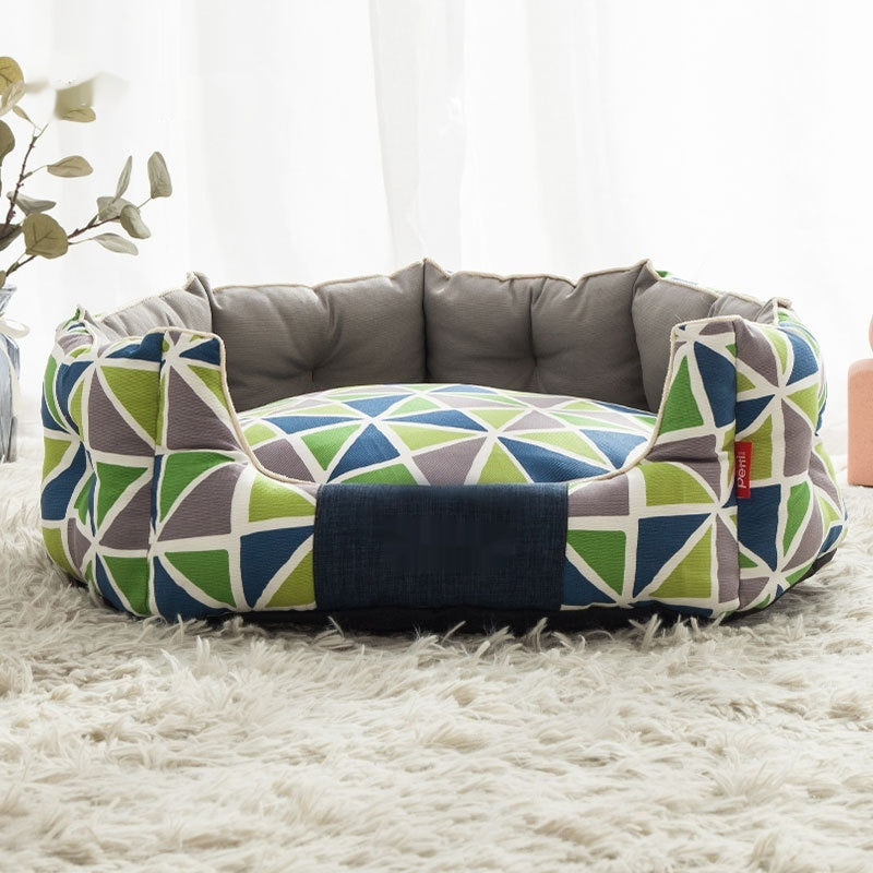Round Kennel Dog Mattress Winter Warm Removable And Washable Cat Nest